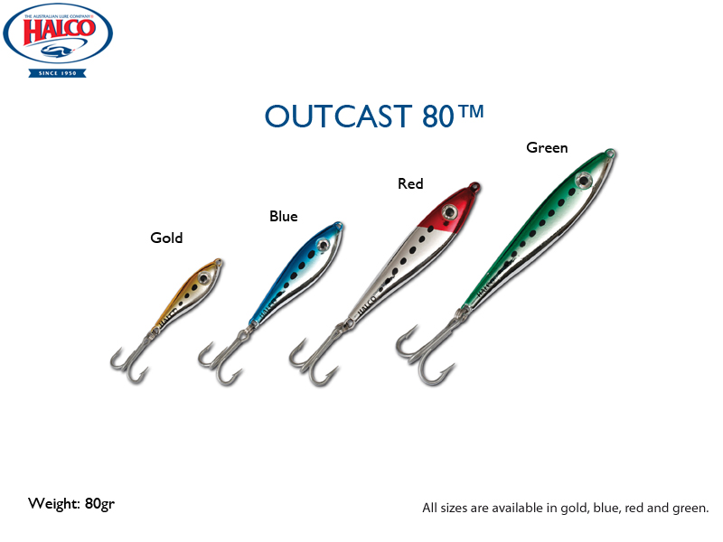 Halco Outcast 80 (Length:135mm Weight: 80gr, Color: Red Head)