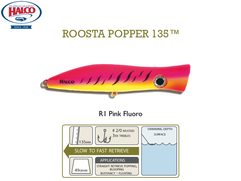 Halco Roosta Popper 135 (135mm, 49gr, Color: R1)