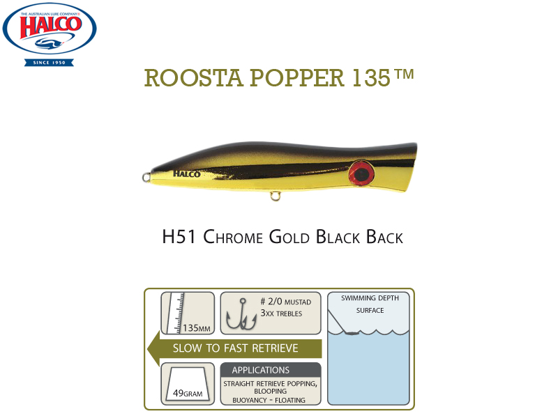 Halco Roosta Popper 135 (135mm, 49gr, Color: H51)