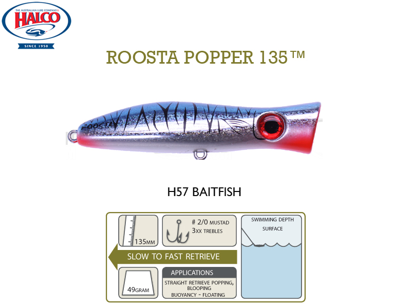 Halco Roosta Popper 135 (135mm, 49gr, Color: H57)