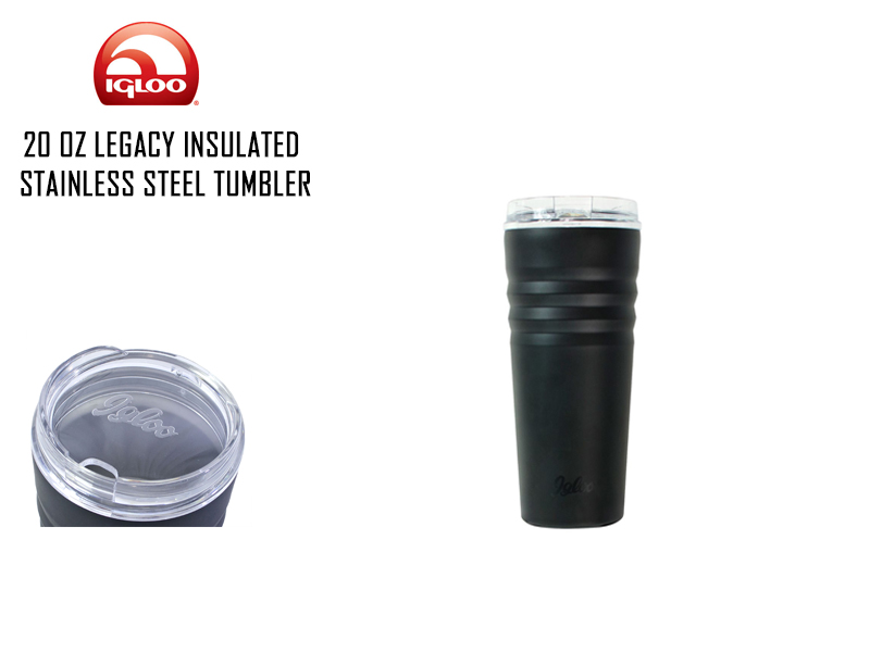 Igloo Legacy Insulated Stainless Steel Tumbler (Size: 20 oz, Color: Matte Black)
