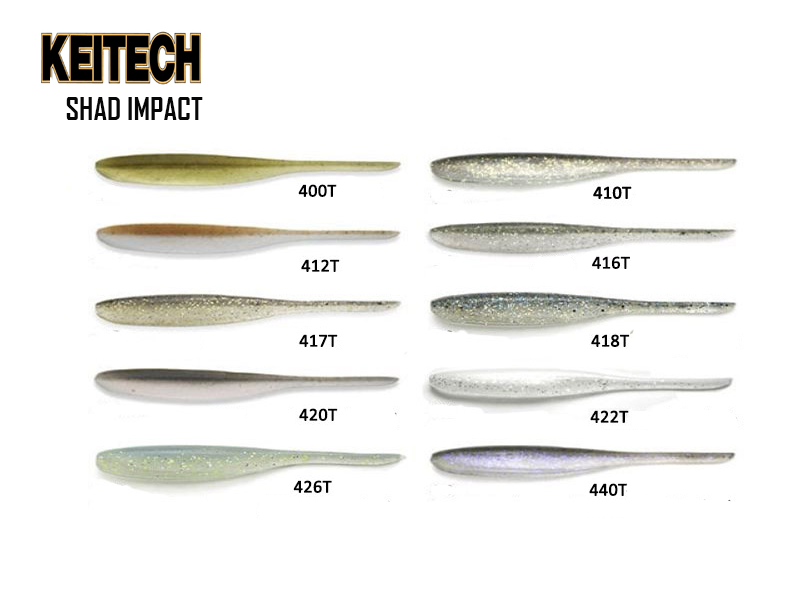 Keitech Shad Impact 3" (Length: 3", Pack: 10pcs, Color: #422 Sight Flash)