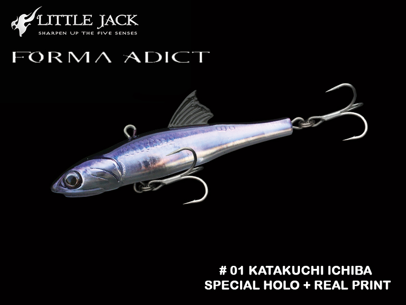 Little Jack Forma Adict (Length: 78mm, Weight: 22gr, Color: # 01 Katakuchi Ichiba Special Holo + Real print)