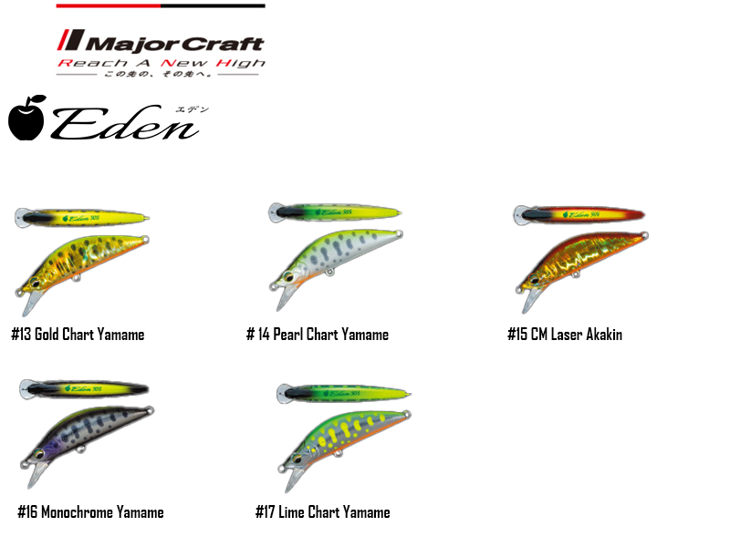 Major Craft Eden Slow Sinking EDN-45SS (Length: 45mm, Weight: 3gr, Color: #15 CM Laser Akakin)