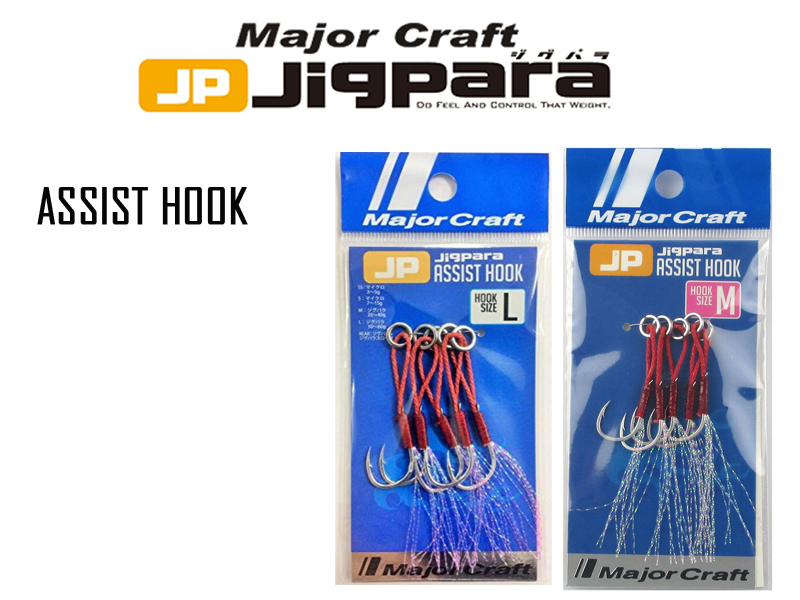 Major Craft Jigpara Assist Hook M (Weight: 20-40gr, Pack: 5pcs)