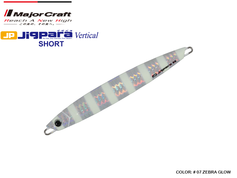 Major Craft Jigpara Vertical (Color: #07 Zebra Glow, Weight: 80gr)