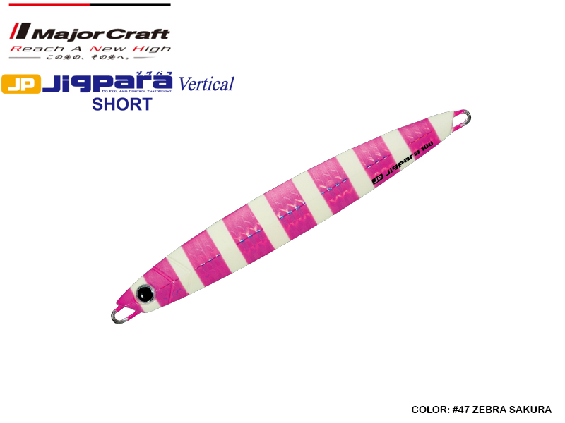 Major Craft Jigpara Vertical (Color: #47 Zebra Sakura, Weight: 100gr)