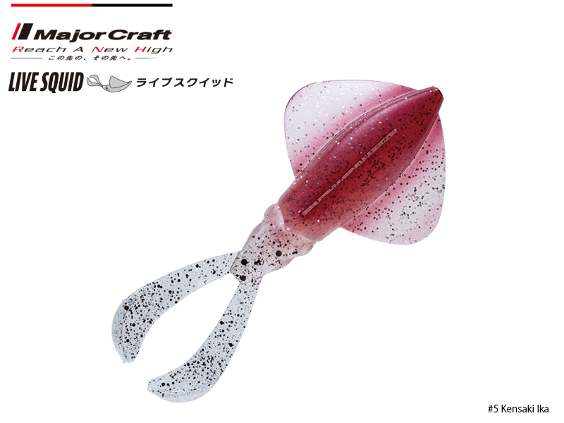 Major Craft Live Squid (Size: 4", Color: #5 Kensaki Ika, Qty: 4pcs)
