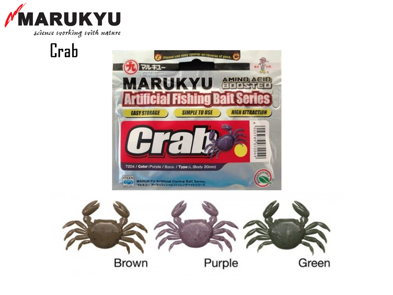 Marukyu Crab L (Length: 20mm, Color: Brown, Qty: 8pcs)