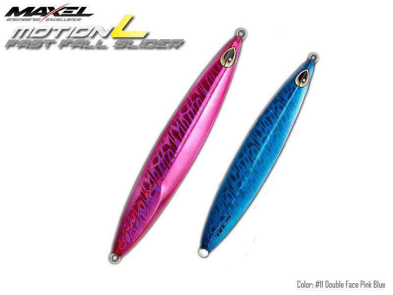 Maxel Dragonfly Jigs Motion L Fast Fall Slider (Length: 175mm, Weight: 200gr, Color: #11 Double Face Pink Blue)