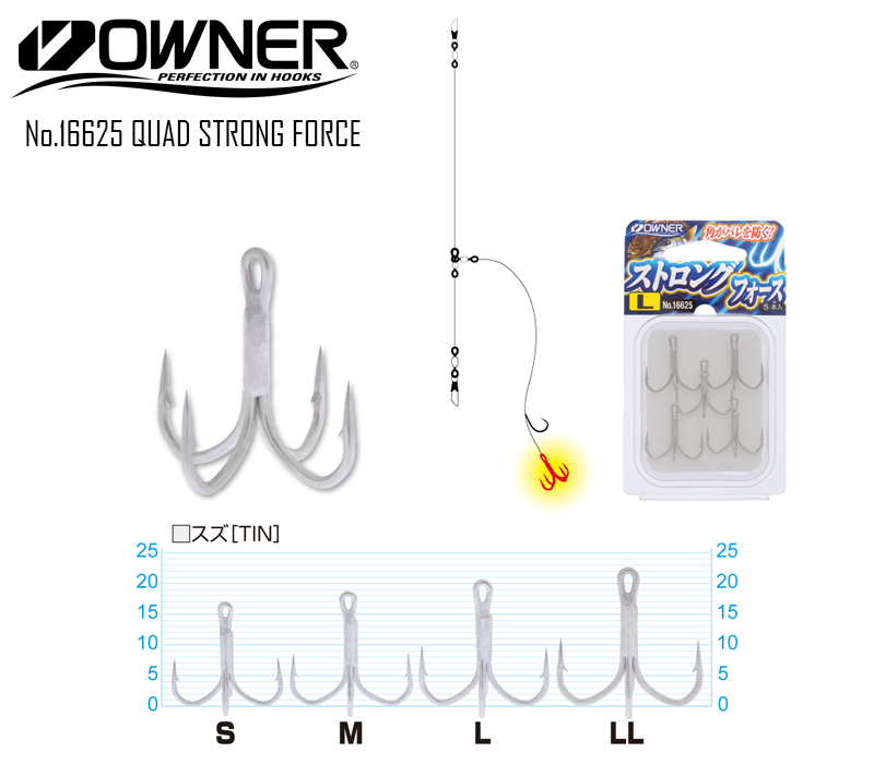 Owner 16625 QUAD Strong Force (Size:M, Pack:5pcs)