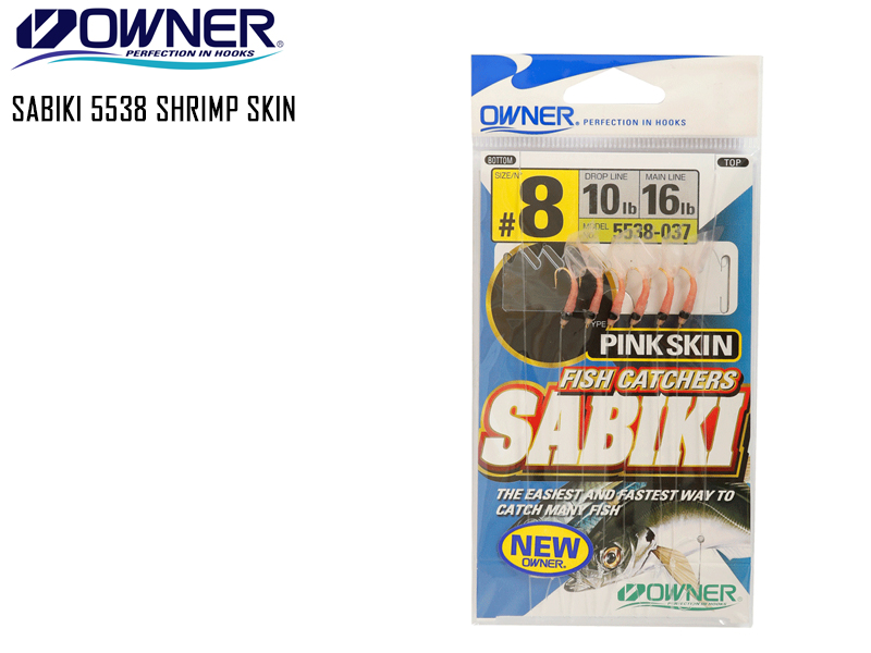Owner 5538 Shrimp Skin Sabiki (Size:#8, Hooks: 6pcs, Qty:1pc)