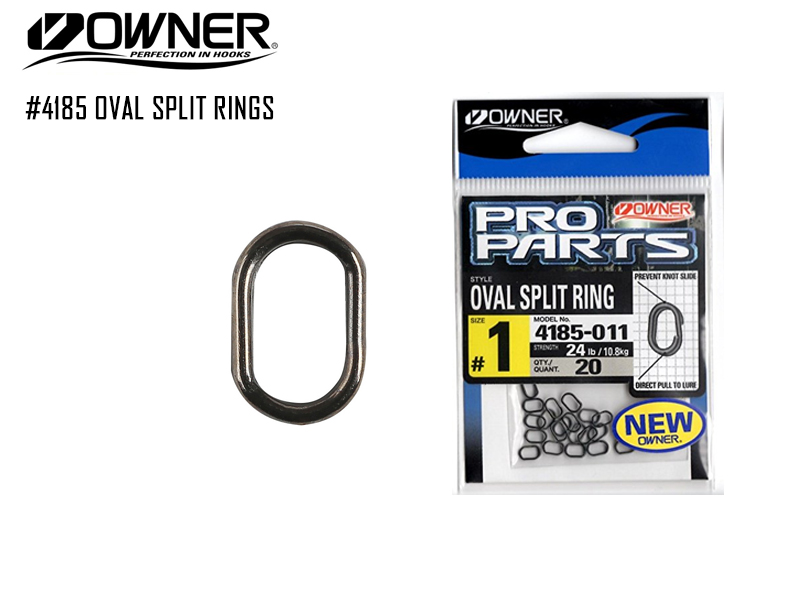 Owner 4185 Oval Split Rings (Size: #3, Strength: 53lb, Pack: 20pcs)