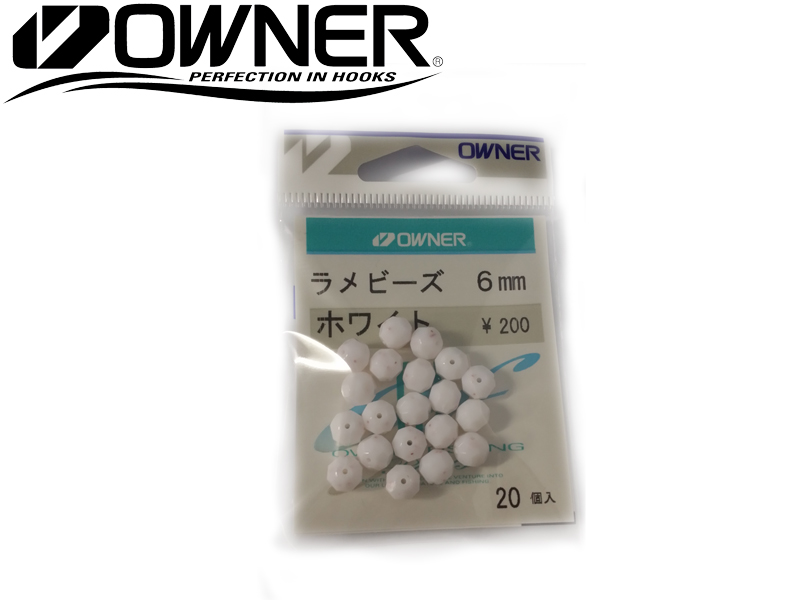 Owner 81090 Rame Beads 6mm (#6, Color: White, Qty: 20pcs)