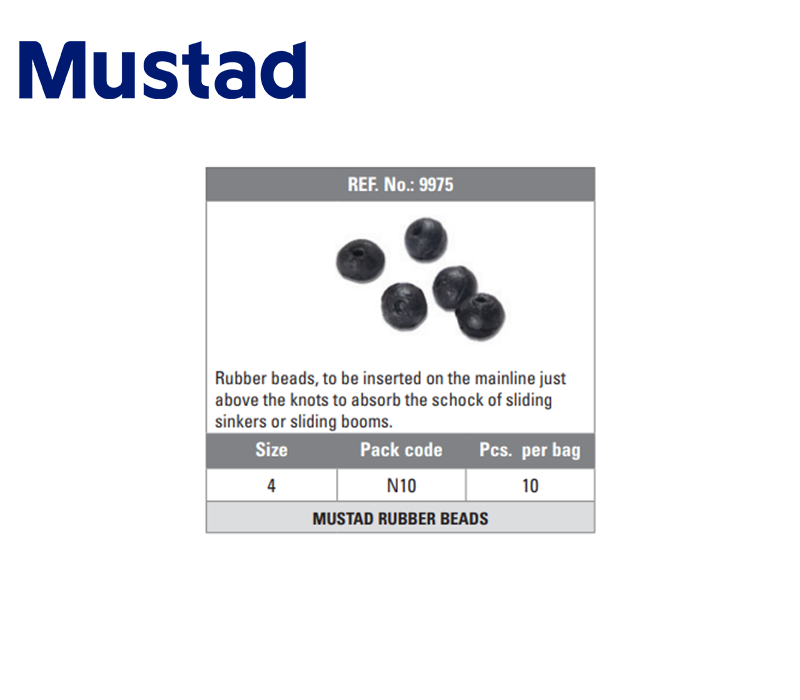 Mustad Rubber Beads 9975 (Size: 4, Pack: 10pcs)