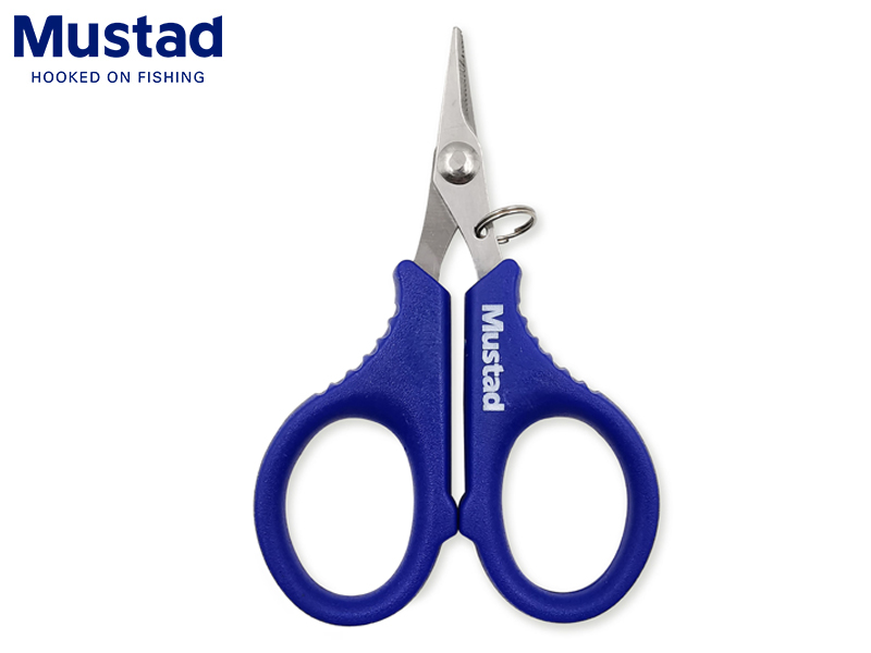 Mustad MT112 3.5" Serrated Braid Scissors - Blue