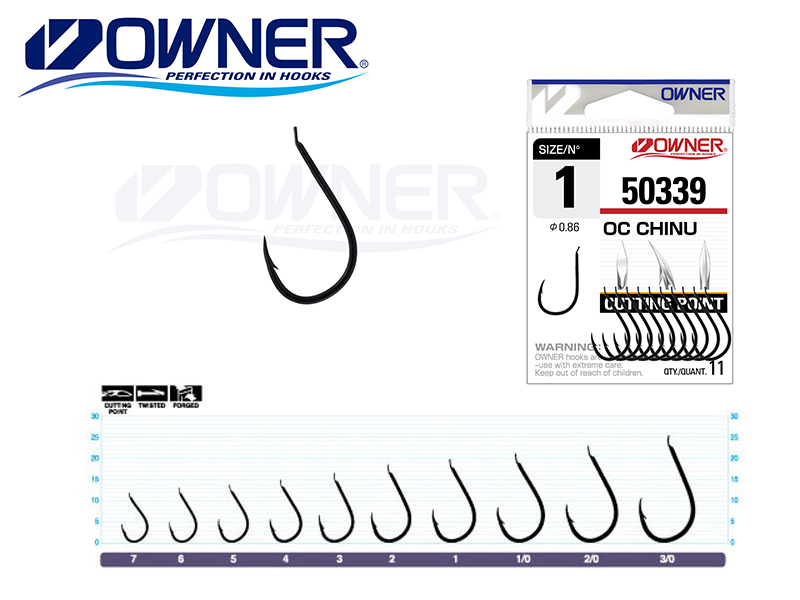 Owner SSW Hooks with Cutting Point Size 1/0
