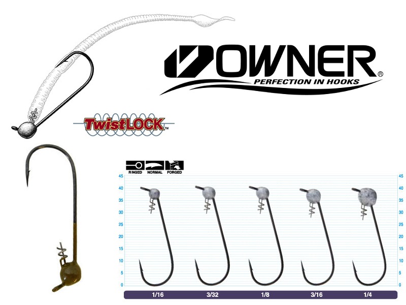 2 Pack of Size 8/0 Owner 5164 3/8oz Flashy Swimmer Hooks with Twistlock  Centering-Pin Springs
