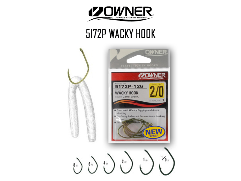 Owner 5172P Wacky Hook (#2/0, 7pcs)