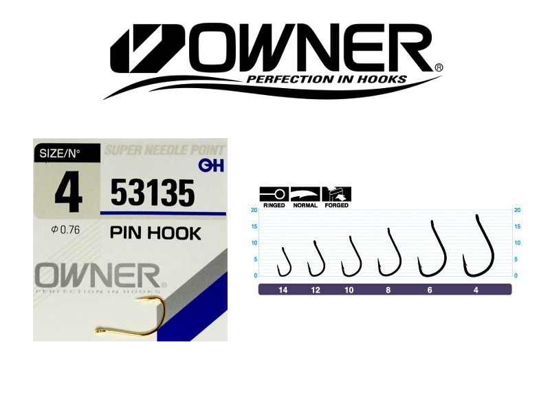 Owner 53135 Pin Hook (#10, 10pcs) [MSO53135/10] - €1.40 : Tackle4all ...
