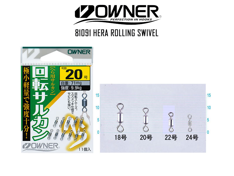 Owner 81091 Hera Rolling Swivel (Size: 24, Strength: 7.50kg, Pack: 11pcs)