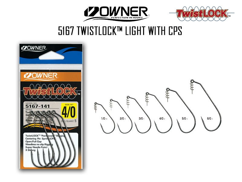Owner 5167 Twistlock™ Light with CPS (Size: 6/0, Pack:5pcs)