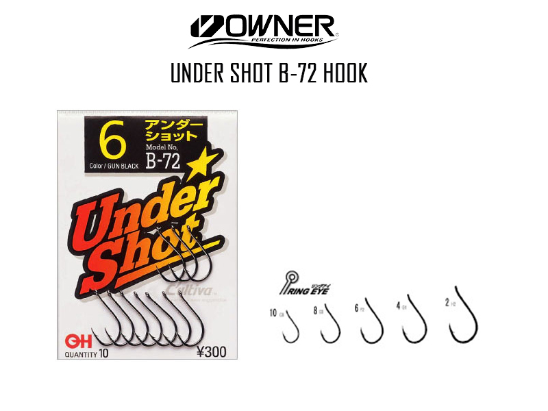 Owner Undershot B-72 Hook (Size:2, Pack:10pcs)