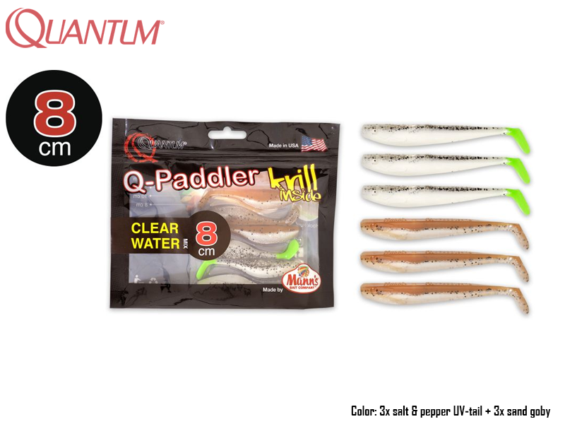 Quantum Q-Paddler Clear Water Mix (Size: 8cm, Pack: 6 pcs)
