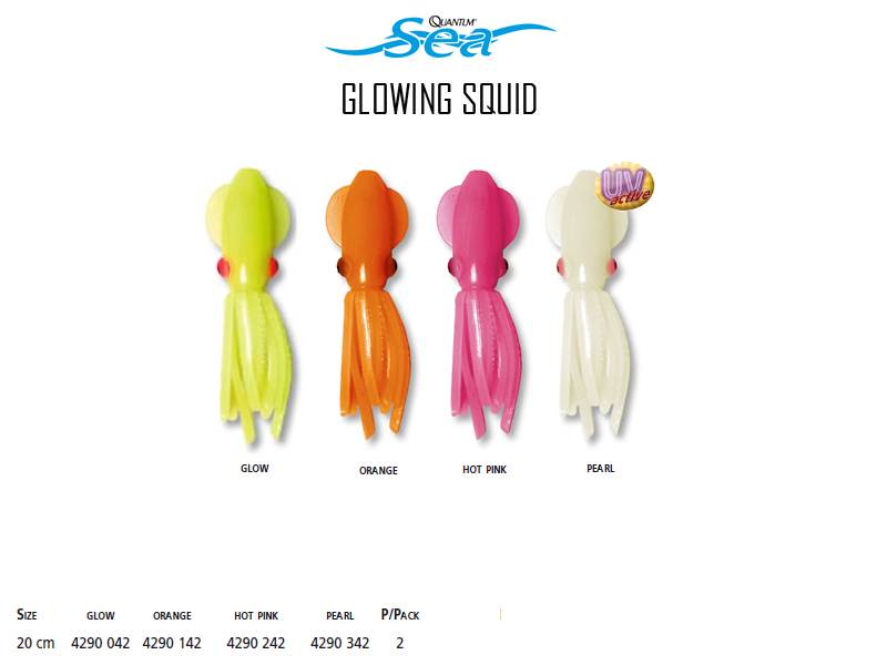 Quantum Glowing Squid (Length:20cm, Color: Orange, Pack: 2pcs)