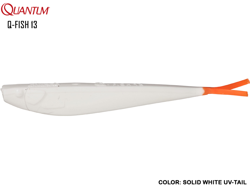 Quantum Q-Fish 13 (Length: 13cm, Weight: 8gr, Color: Solid White Uv-Tail)