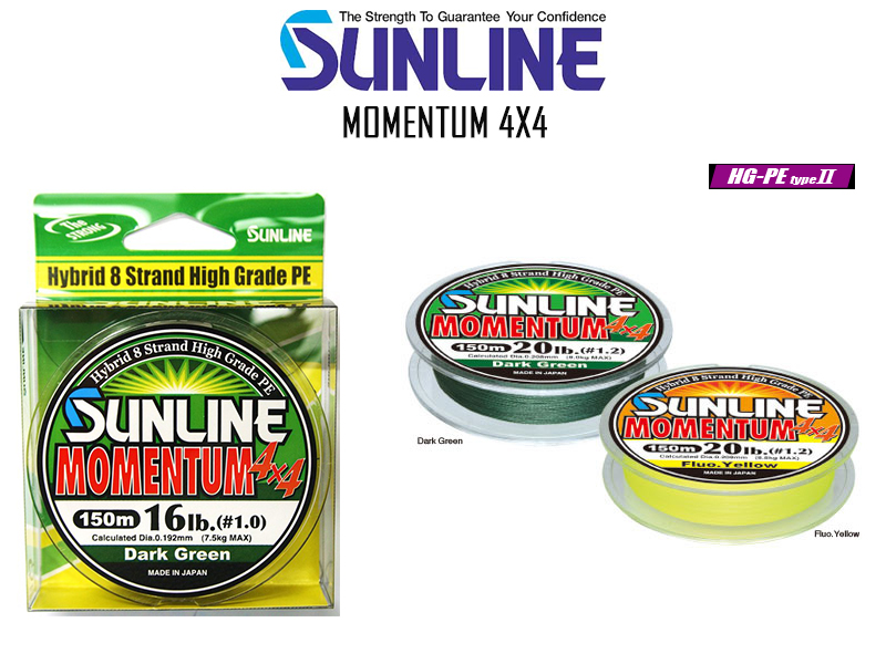 Sunline Momentum 4X4 ( Length: 200mt, PE: 2.0, Color: Dark Green)