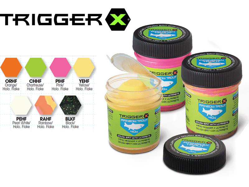 Trigger X Fast Action Dough Bait (40gr, Colour: Rainbow Holo. Flake)