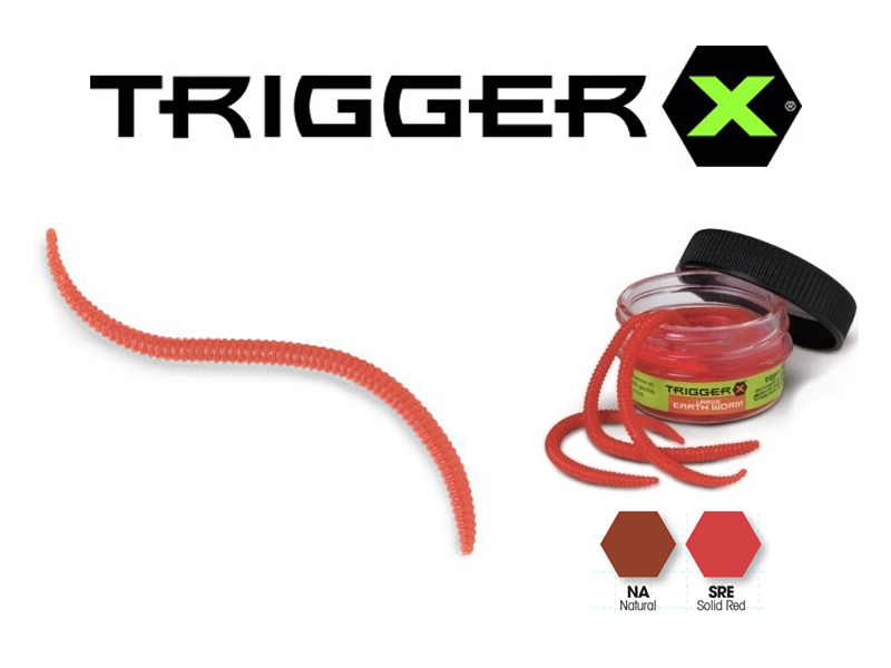 Trigger X Creature Baits Earth Worm Mini (45mm, 40 pcs, Colour: Solid Red)