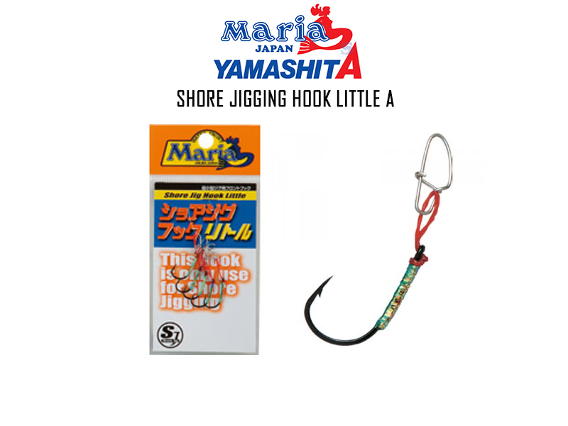 Maria Shore Jig Hooks Little (Size: 4, Line Length: 1.0cm, Pack: 5pcs)