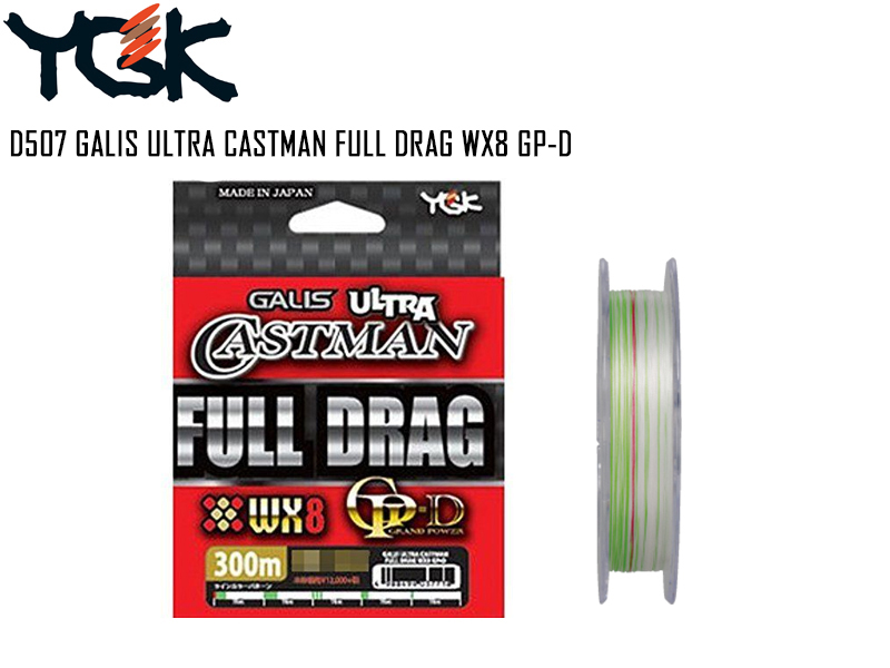 YGK D507 GALIS Ultra Castman Full Drag WX8 GP-D (Length: 300mt, P.E: 2.5, Strength: 48LB)