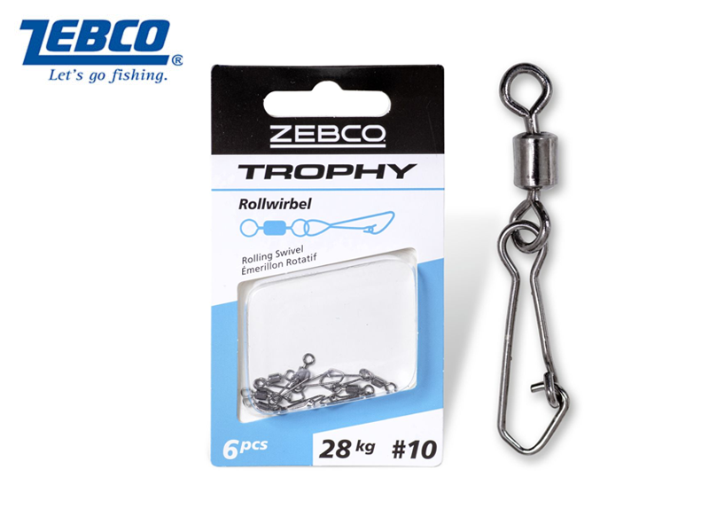 Zebco Trophy Rolling Swivel (Length: 20mm, Size: 16, Pack: 8pcs)